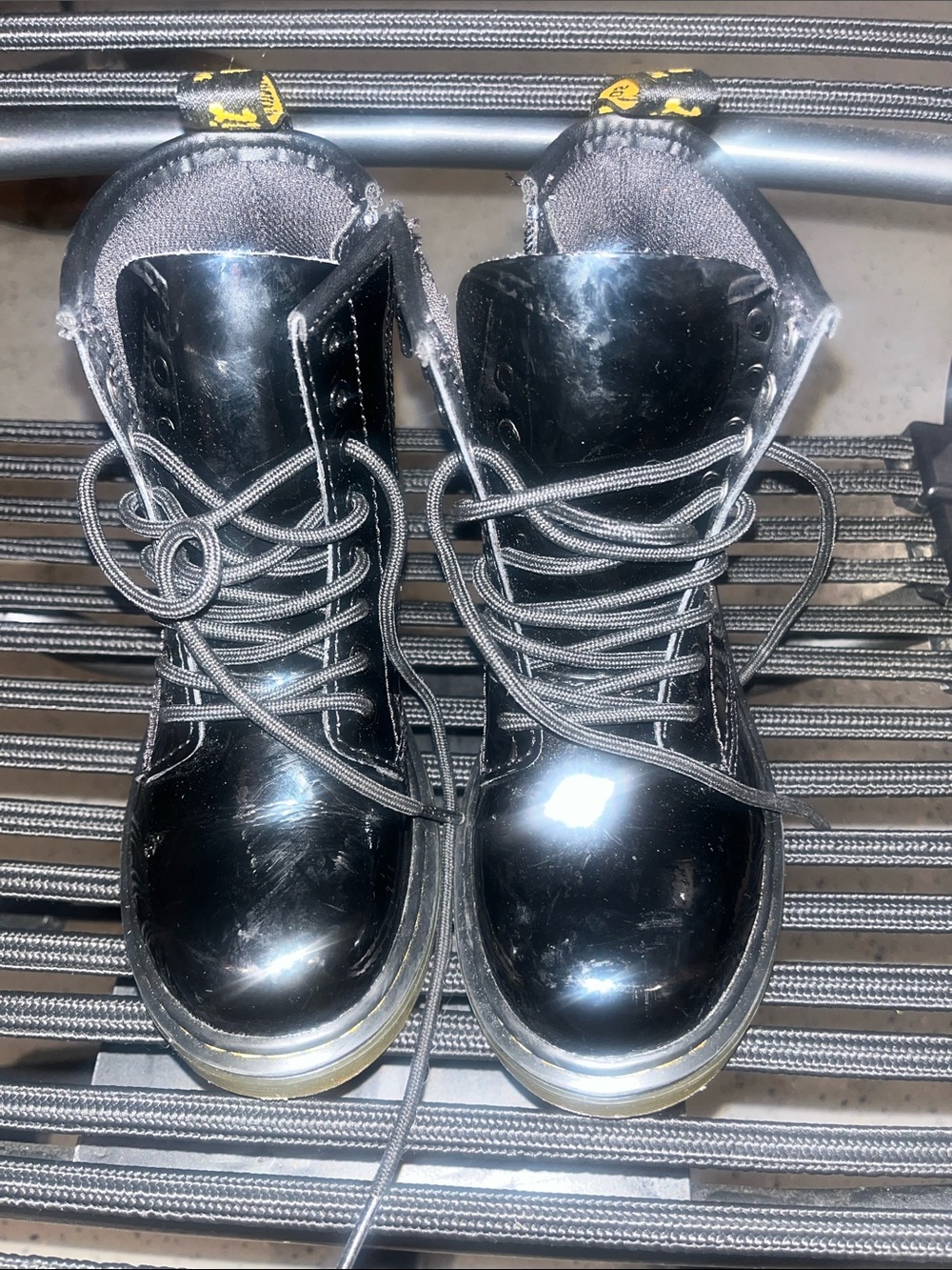 & Other Stories Black Patent Lace-Up Kids Boots